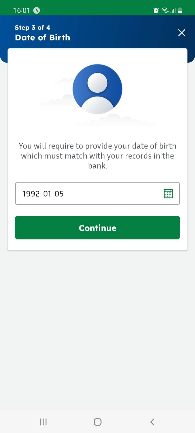 Enter Date of Birth - Image